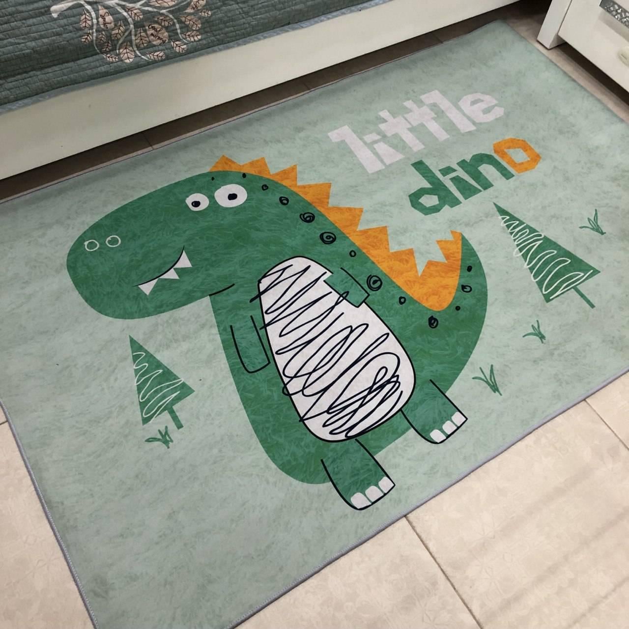 Ковер детский безворсовый зеленый Дино 160x230 см (L0019.3)
