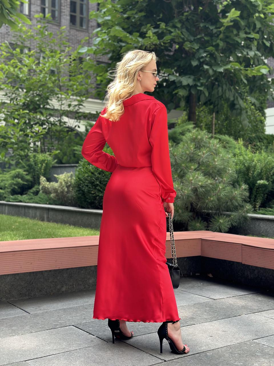 Юбка женская Армани длинная из шелка 3XL Красный (2656491043) - фото 6 Юбка женская Армани длинная из шелка 3XL Красный (2656491043) - фото 6