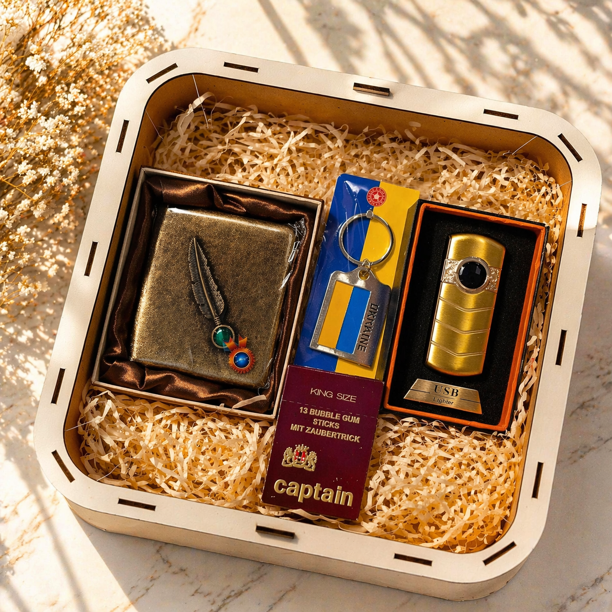 Подарунковий набір для чоловіка handmade 1 4 шт. 25x25x10 см (107_1)