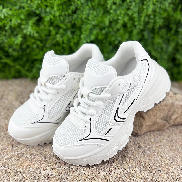 Кроссовки женские Swin Shoes эко-кожа/сеточка р. 38 24 см Белый (9388-38)