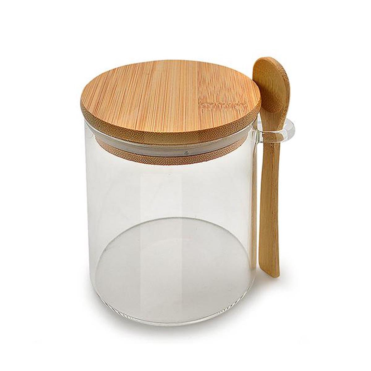 Банка с ложкой для хранения Stenson стекло 650 мл (TD00980-0.65)