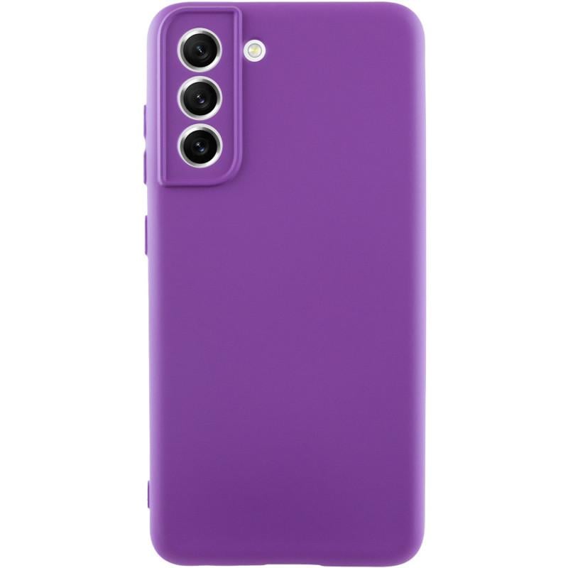 Противоударный чехол TPU GETMAN Liquid Silk Full Camera для Samsung Galaxy S21 FE Фиолетовый / Purple