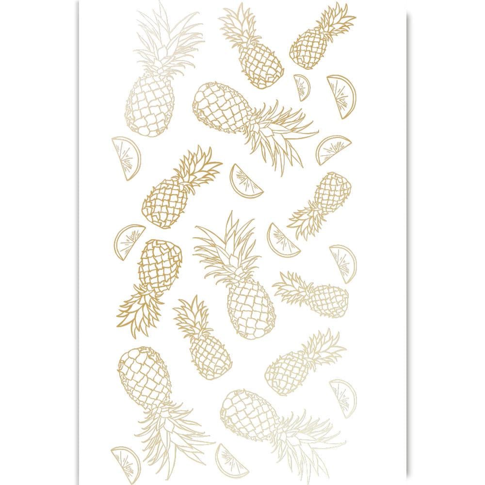 Лист бумаги односторонний Golden Pineapple с фольгированием A4 21х30 см White