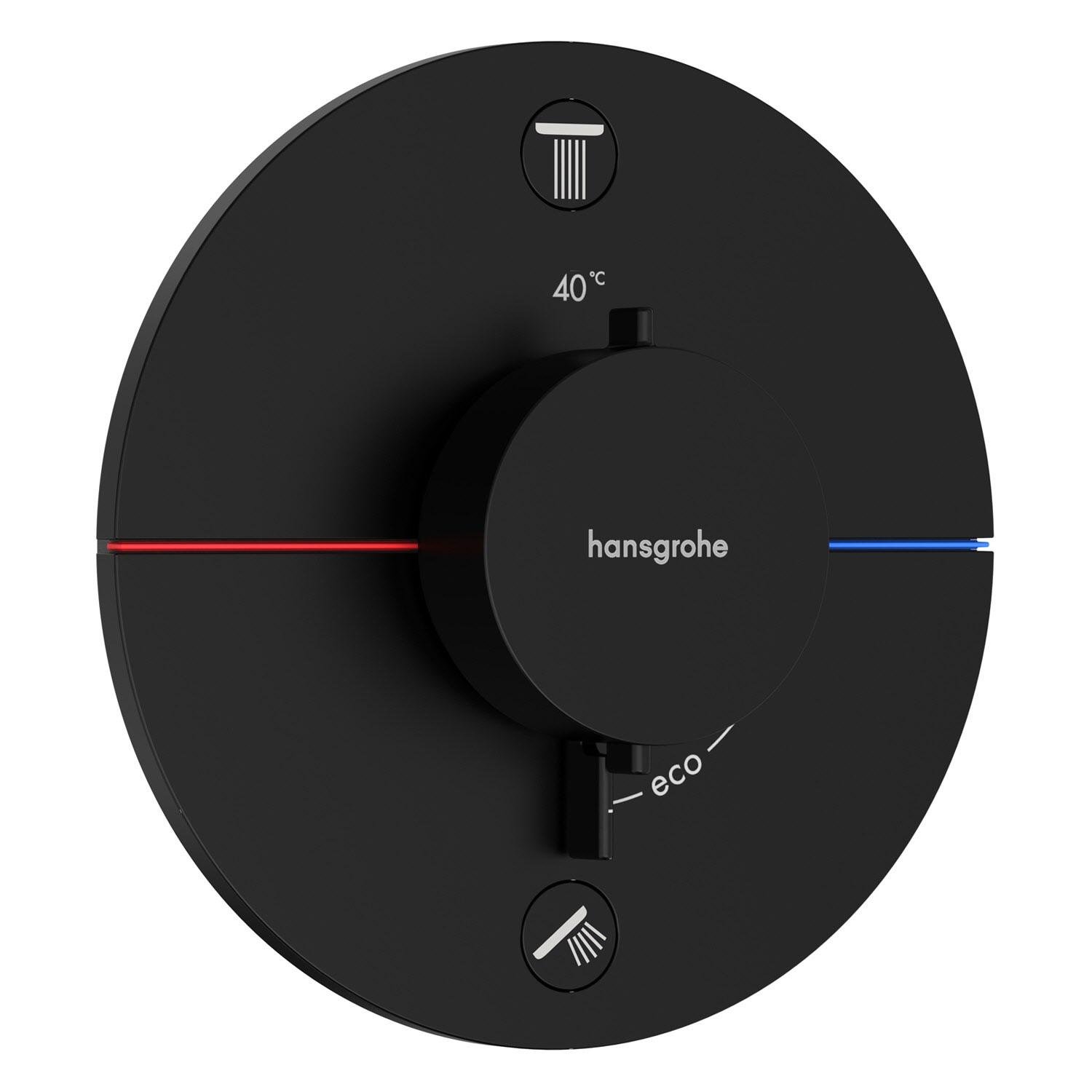 Зовнішня частина змішувача Hansgrohe ShowerSelect Comfort S 15556670 з термостатом Чорний (239287)