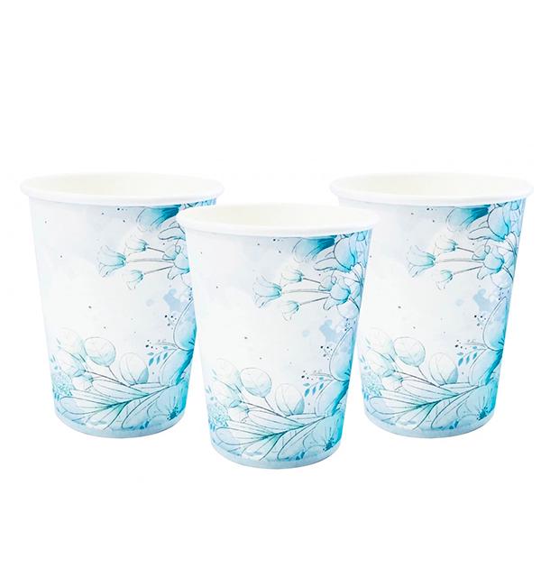 Бумажные стаканы Blue flower 10 шт. 250 мл