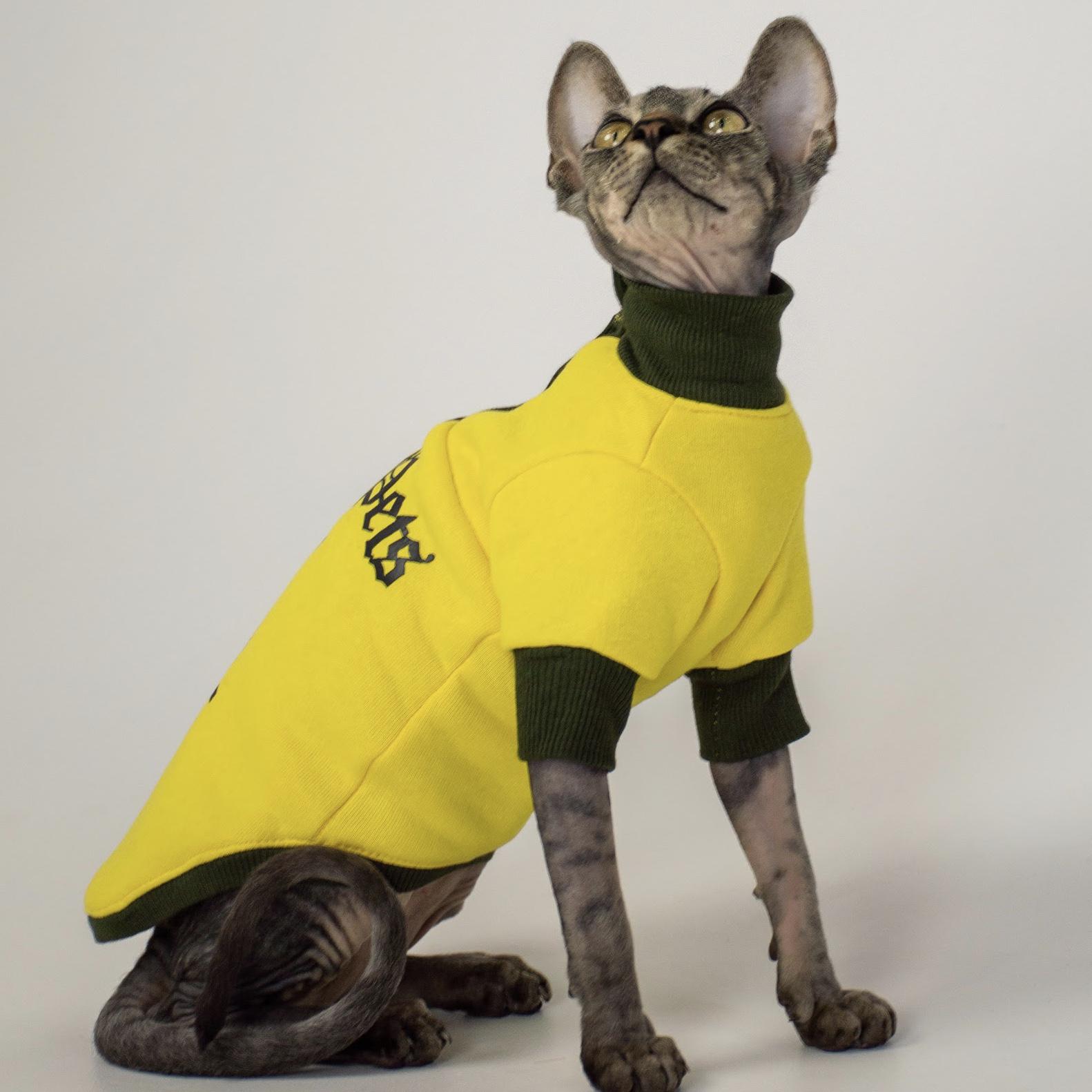 Кофта для кошек с рукавами теплая Style Pets SP XL Yellow (390XL) - фото 2