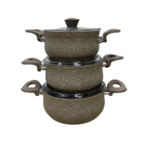 Набор кастрюль OMS с антипригарным покрытием 6 пред. Коричневый (3027)