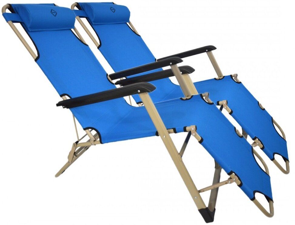 Комплект шезлонгов Bonro 180 см Голубой 2 шт (70000211)