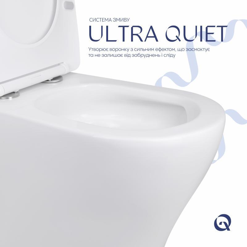 Унитаз напольный Qtap Virgo Ultra Quiet безобедочный с сиденьем Soft-close QT18226092AW White (2622385992) - фото 5 Унитаз напольный Qtap Virgo Ultra Quiet безобедочный с сиденьем Soft-close QT18226092AW White (2622385992) - фото 5