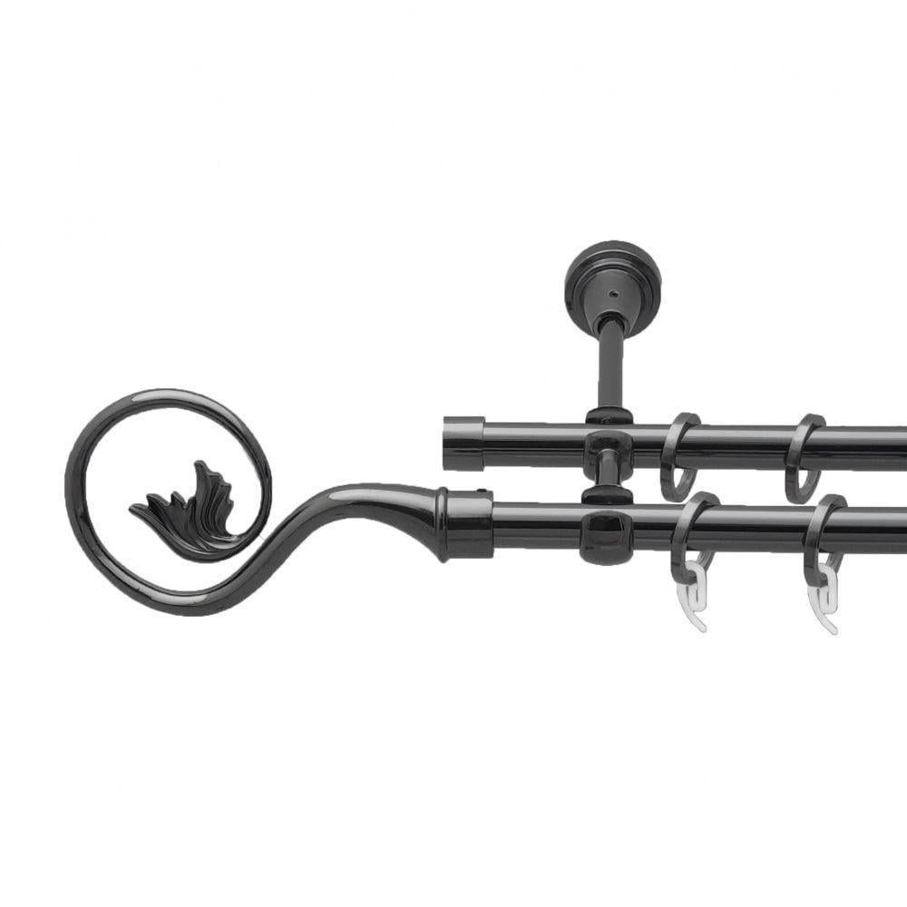 Карниз Orvit Ника двухрядный гладкий 16\16 мм 200 см Оникс (4714299)