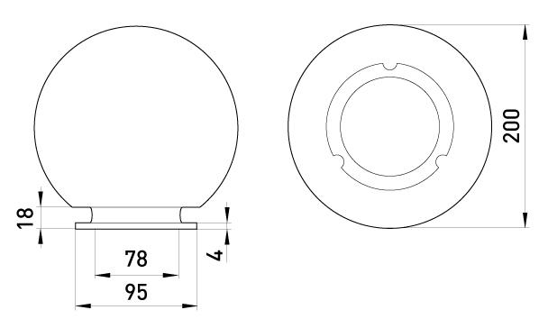 Светильник парковый E.NEXT e.street.light.200.opal тип шар Ø200 мм 220V E27 IP44 опаловый Белый (l0120031) - фото 2