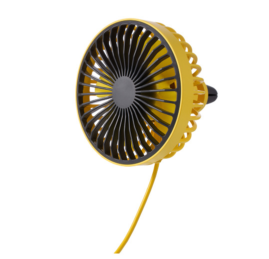 Автомобильный мини вентилятор SUNROZ Car Mini Fan в дефлектор LED Желтый (SUN7306)