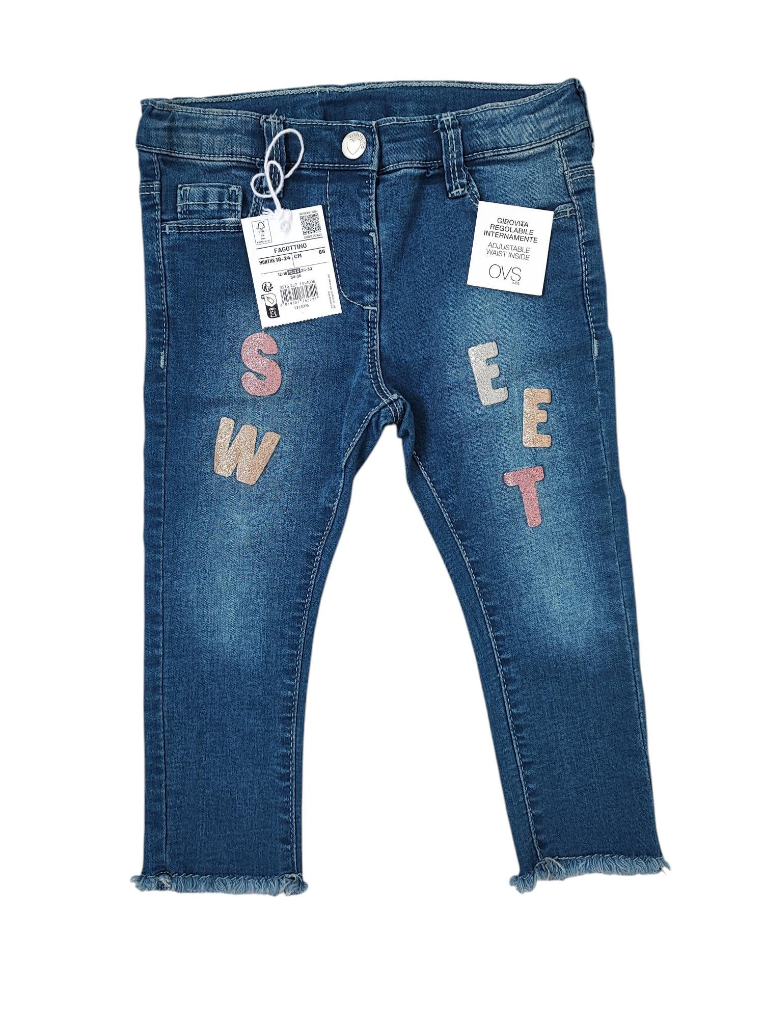 Джинси дитячі для дівчинки OVS 86 см Синій (0028)