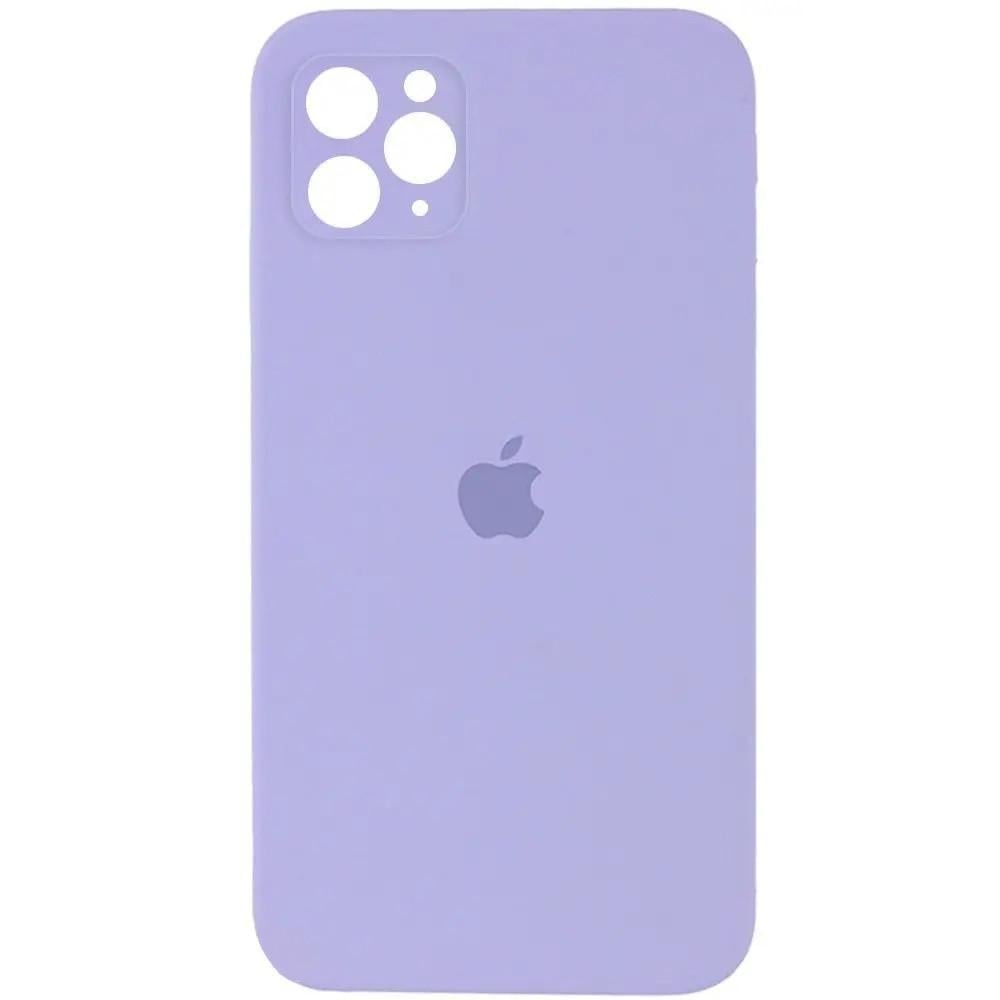 Силиконовый Чехол Накладка с Квадратными Бортиками Silicone Case для iPhone 11 Pro Light Purple