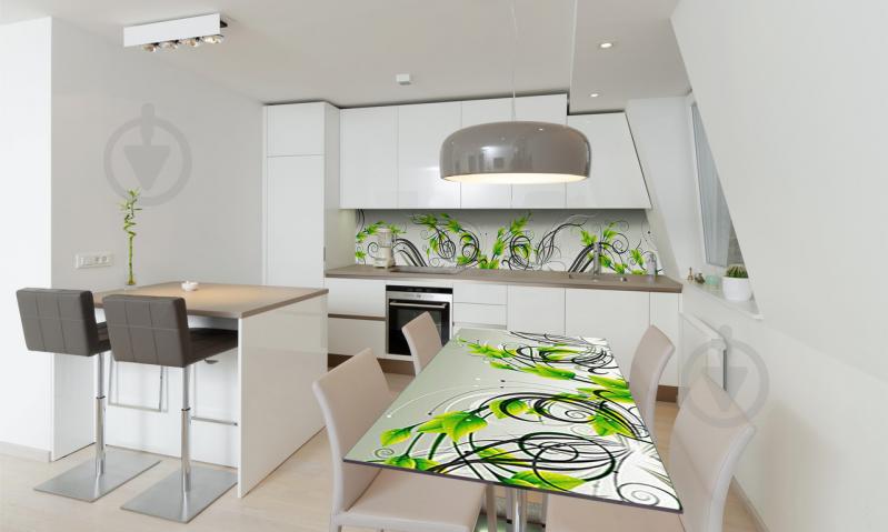 Наклейка виниловая на стол Zatarga «Зеленые завитки» 650х1200 мм Z180440/1st