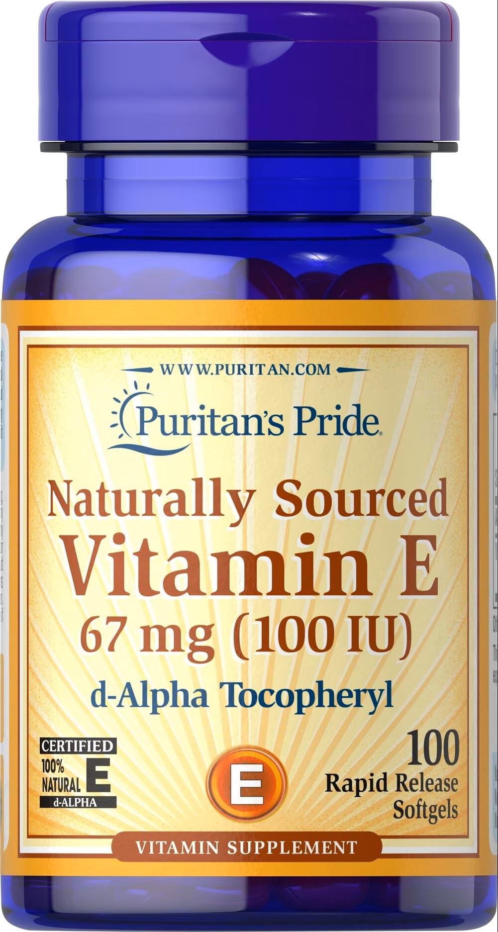 Вітамін Е Puritan's Pride Vitamin E-100 I.U 100 порций Вітамін Е Puritan's Pride Vitamin E-100 I.U 100 порций