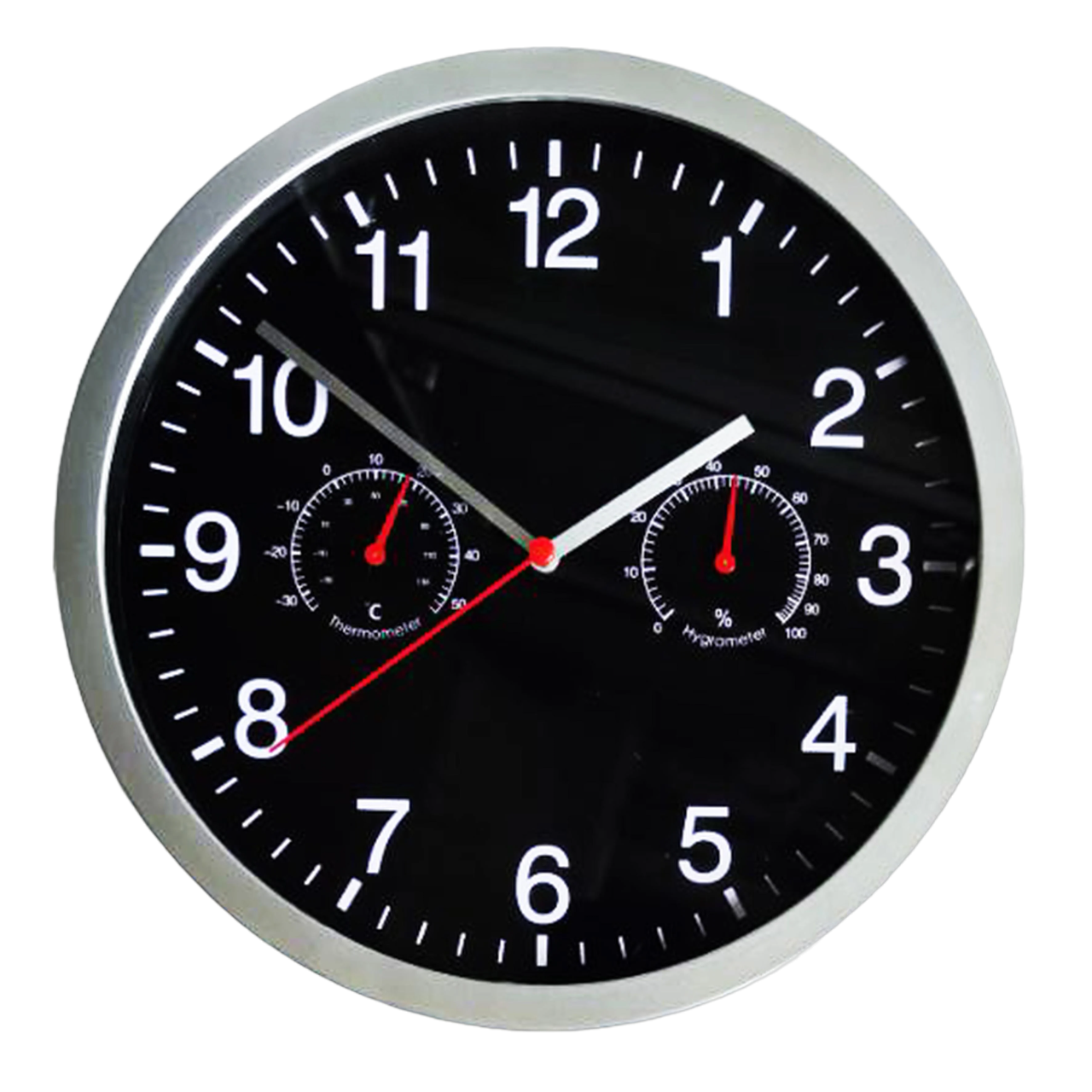 Часы настенные TFA Atmospheria бесшумные с температурой и влажностью плавный ход 26х26 см