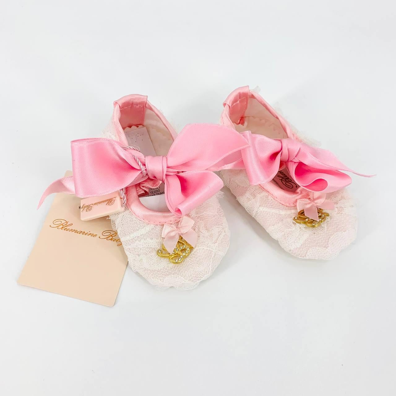 Пінетки Blumarine Baby SS56/1 бант 0-3 міс. Рожевий (32539225)