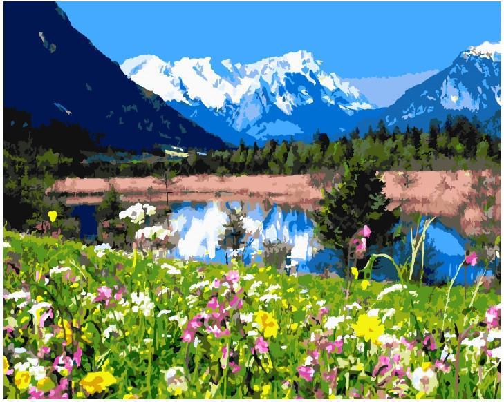 Картина за номерами Brushme Гірське озеро 40x50 см в коробці (BRM7809)