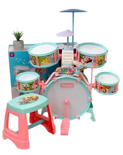 Детская барабанная установка Q 532 B с микрофоном и подсветкой/караоке/фортепиано/подключение к телефону (29439088)