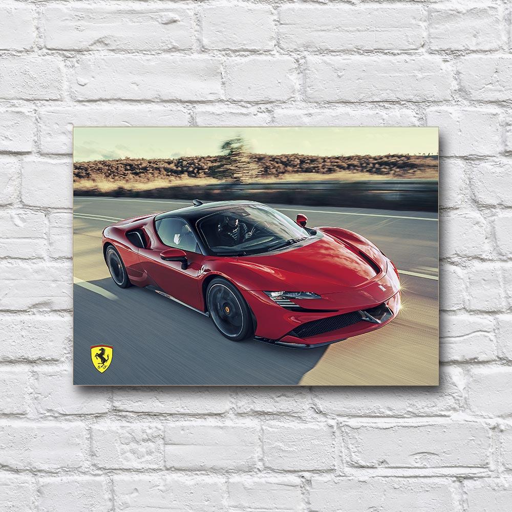 Постер деревянный Ferrari SF90 210х297 мм (18236154)