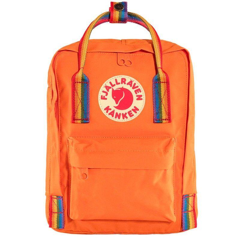 Городской рюкзак Fjallraven Kanken Rainbow Mini Burnt Orange/Rainbow Patter (23621.212-907)