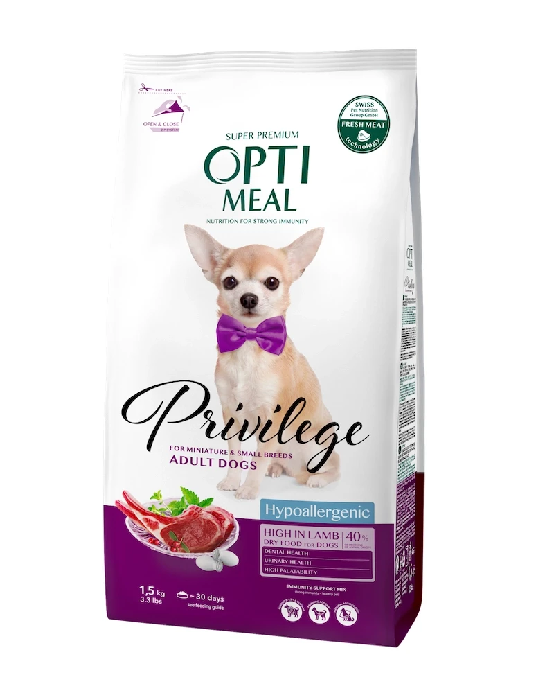 Корм сухий Optimeal Hypoallergenic Dogs Small Breeds з ягнятиною 1,5 кг - фото 1 Корм сухий Optimeal Hypoallergenic Dogs Small Breeds з ягнятиною 1,5 кг - фото 1