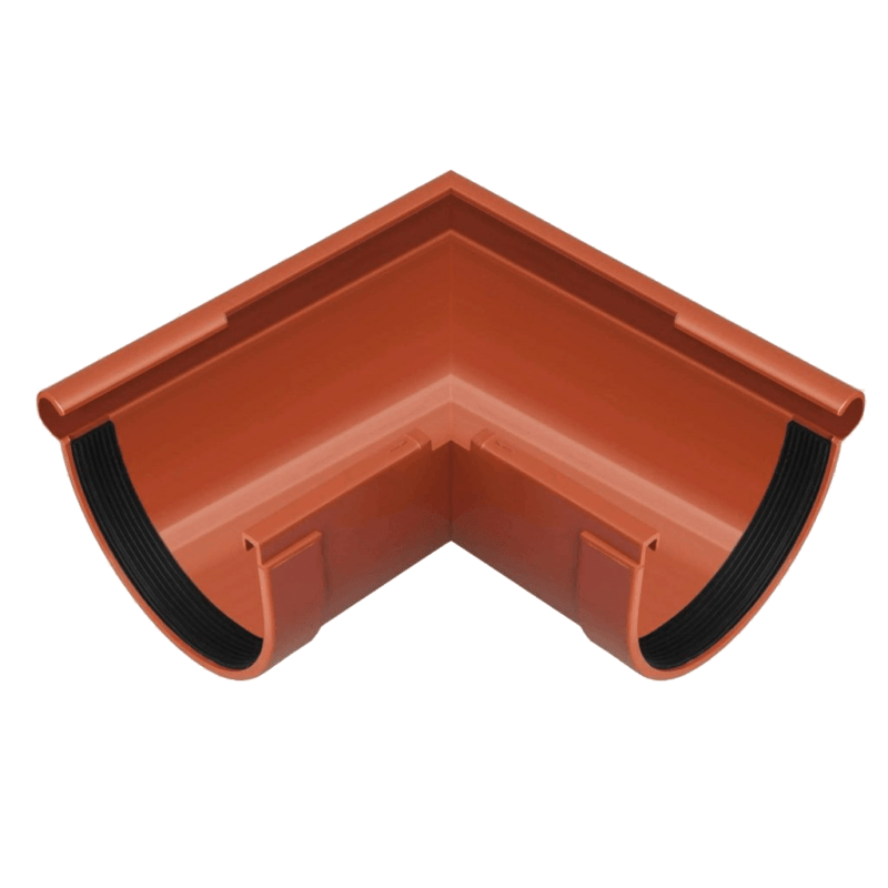 Кут ринви зовнішній RAINWAY 90 градусів 90 мм (070052) Кут ринви зовнішній RAINWAY 90 градусів 90 мм (070052)