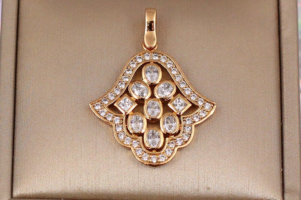 Кулон Xuping Jewelry Хамса с фианитами 3 см Золотистый