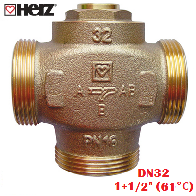 Триходовий змішувальний клапан HERZ Teplomix 61°C DN32 1½" (28414749) - фото 2