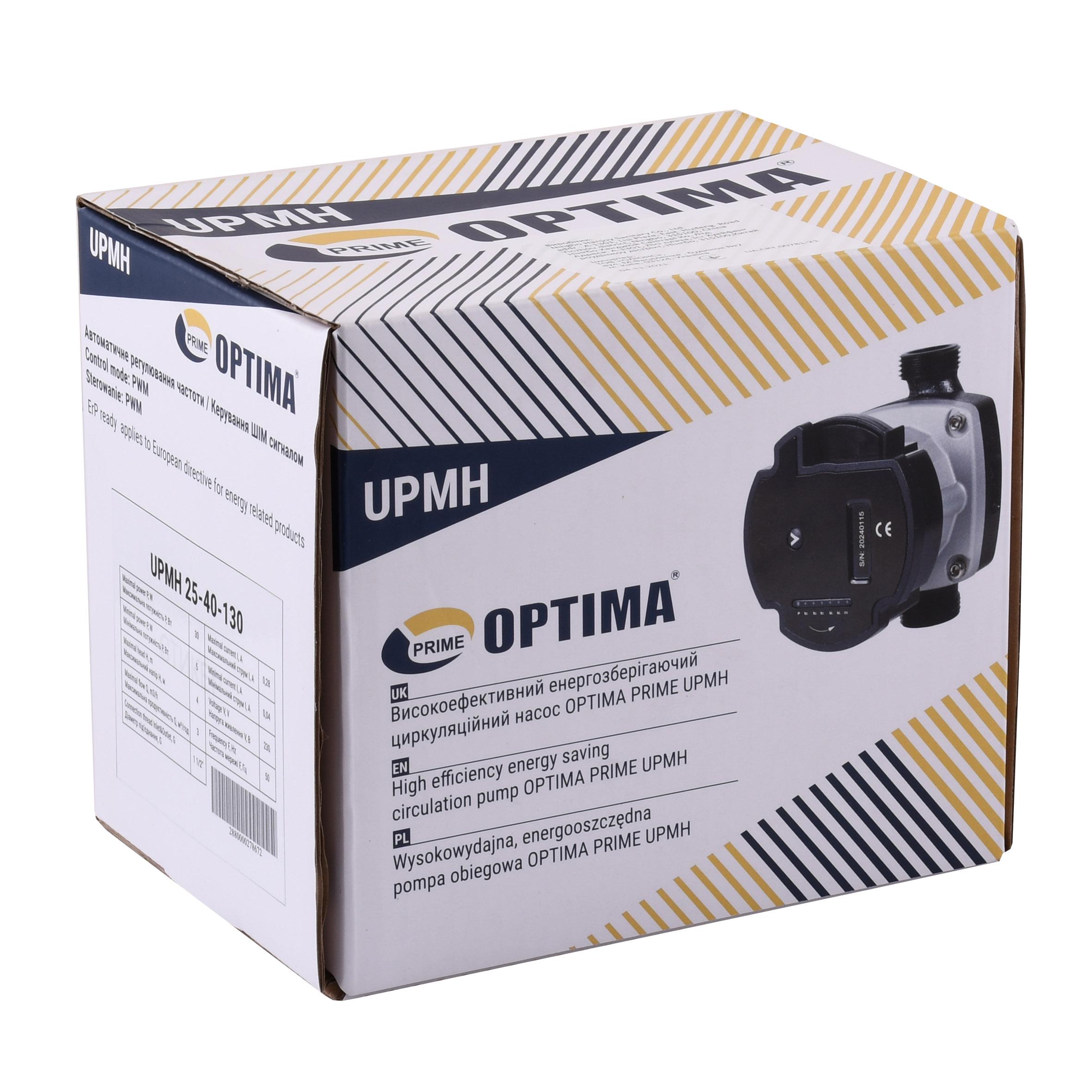 Насос циркуляционный энергосберегающий Optima PRIME UPMH 25-40AUTO с гайками 130 мм (000027867) - фото 4