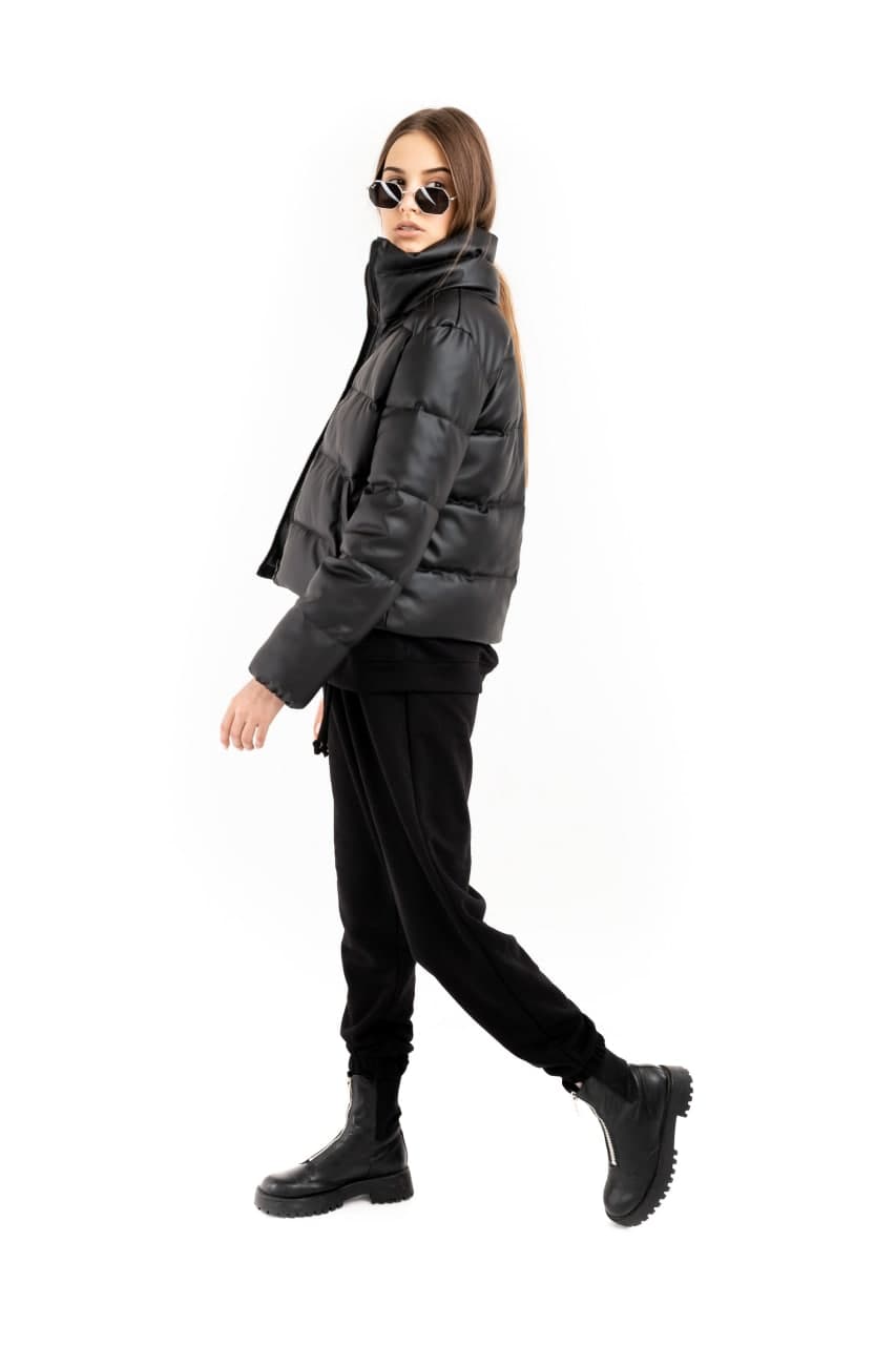 Пуховик укорочений Intruder Bubble шкірозамінник М-L Чорний (1614676979/1) - фото 3 Пуховик укорочений Intruder Bubble шкірозамінник М-L Чорний (1614676979/1) - фото 3