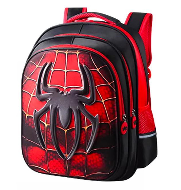 Школьный рюкзак ортопедический детский Spider Man Человек Паук для мальчика Красно-черный