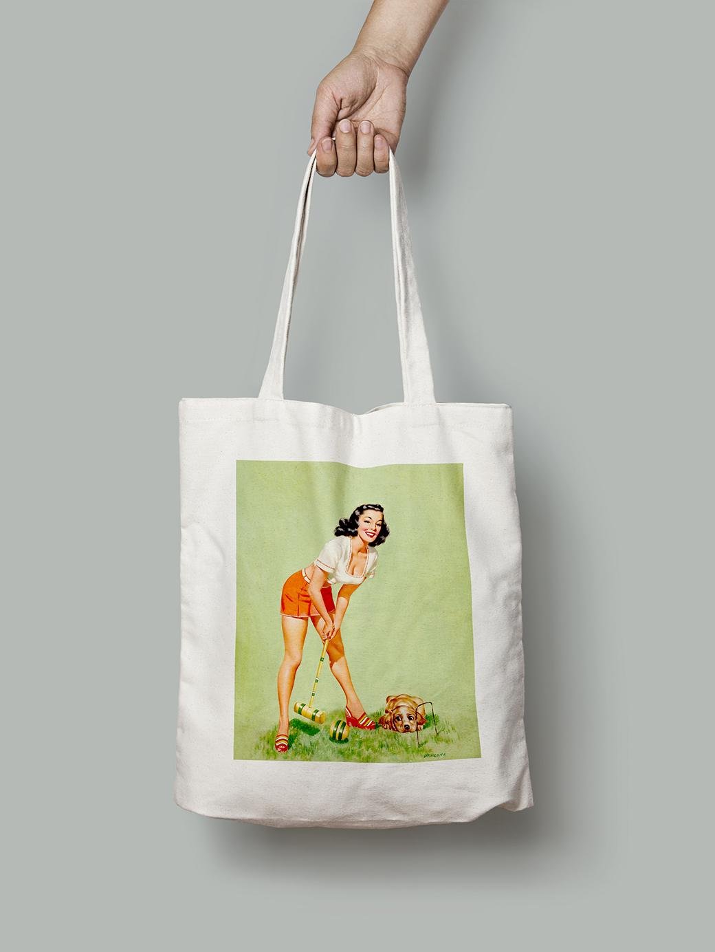 Эко-сумка Игра в Крокет. Эдвард Д'Анкона шопер (pin_up010090_Bag) Эко-сумка Игра в Крокет. Эдвард Д'Анкона шопер (pin_up010090_Bag)