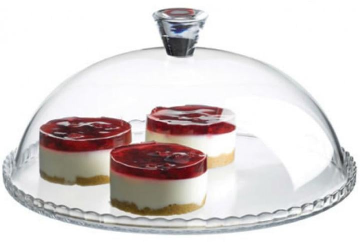 Блюдо Patisserie з бортом і зі скляною кришкою-ковпаком 32 см