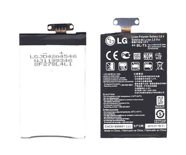 Аккумулятор для смартфона LG BL-T5 Nexus 4 E960 3,8V 2100 mAh 8 Wh Black Аккумулятор для смартфона LG BL-T5 Nexus 4 E960 3,8V 2100 mAh 8 Wh Black