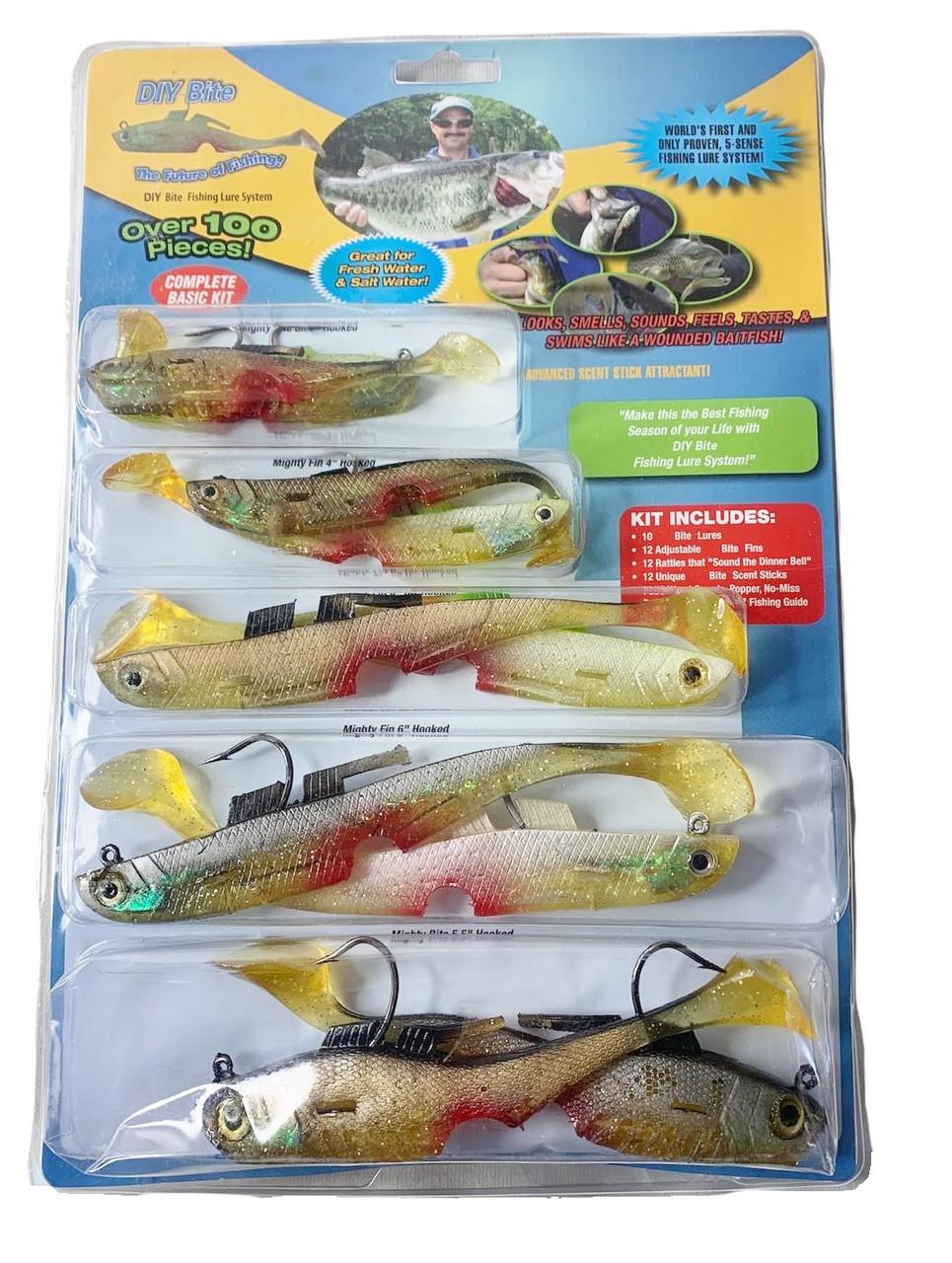 Набор силиконовых приманок DIY BITE со сменными плавниками для ловли хищной рыбы 10 рыбок с крючками (1580107777)