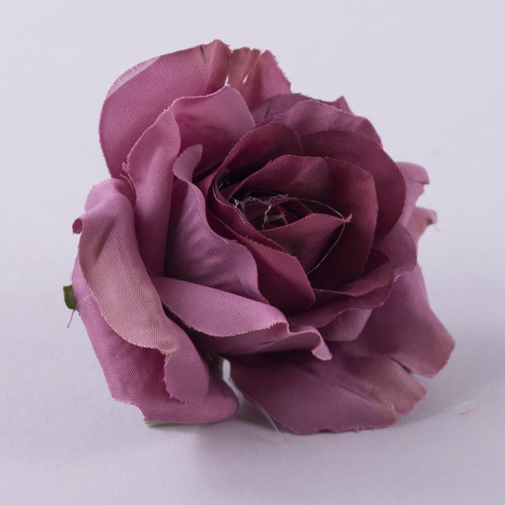 Цветок искусственный Головка розы Фиолетовый/Марсала (1602-5)
