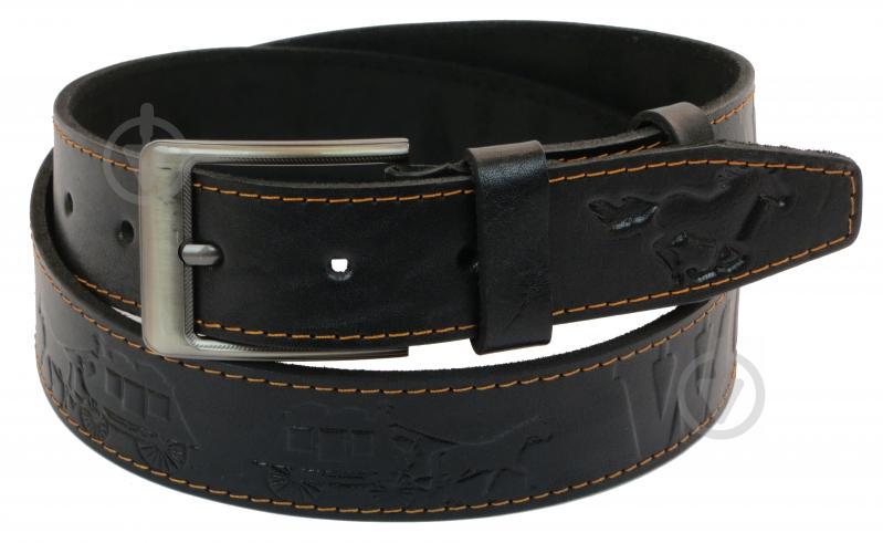 Кожаный ремень Skipper 110-130 x 3.8 см Черный (1054-38)