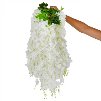 Глициния искусственная 110 см 12 шт. Белый (9161-002)