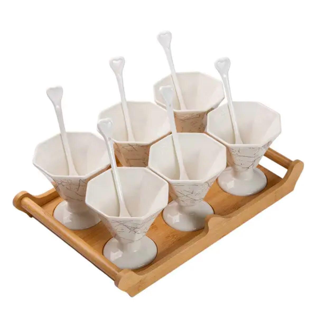 Набір креманок кераміка 200мл 6 шт. Білий (5068) - фото 12 Набір креманок кераміка 200мл 6 шт. Білий (5068) - фото 12