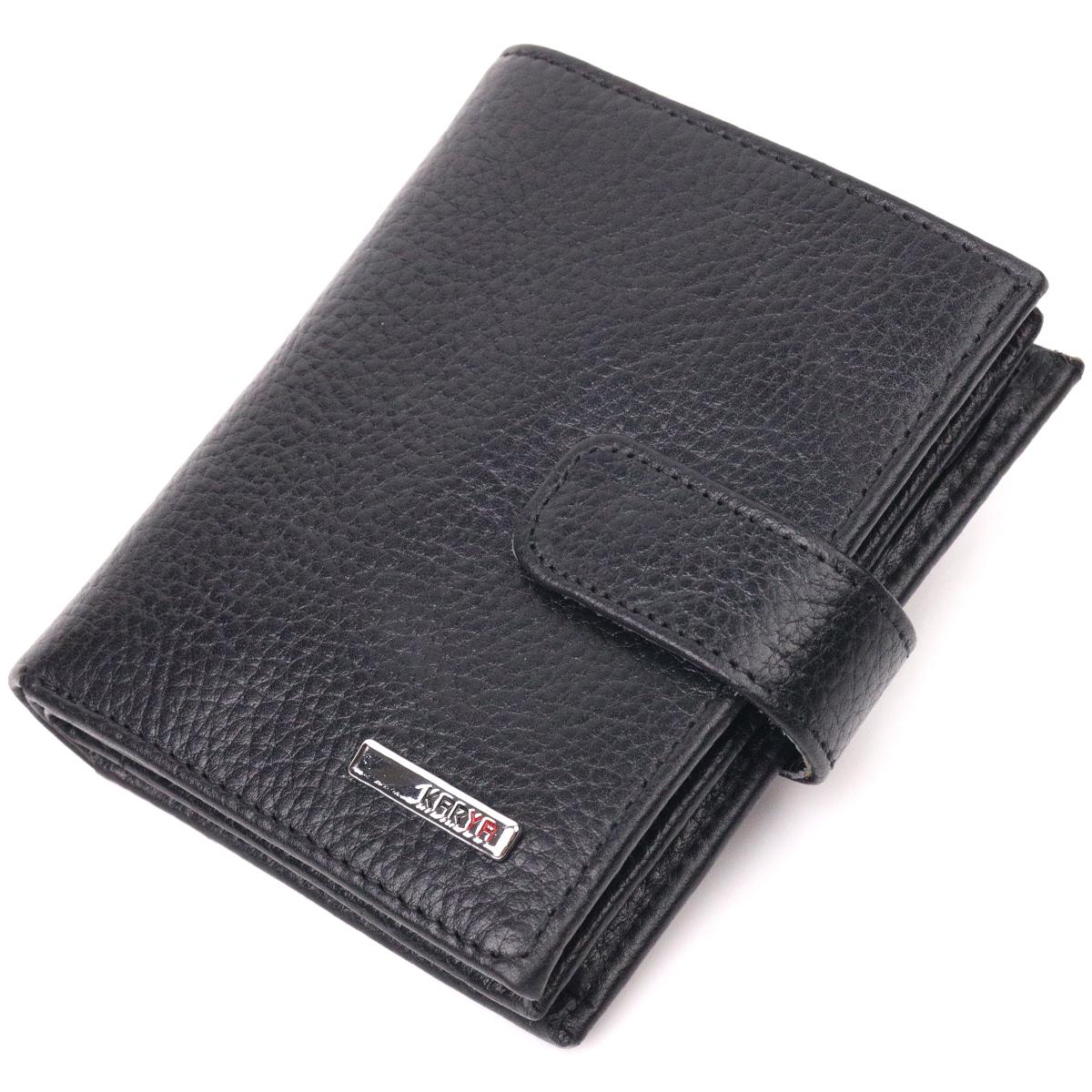 Кошелек кожаный вертикальный Karya Men's 21390 Черный