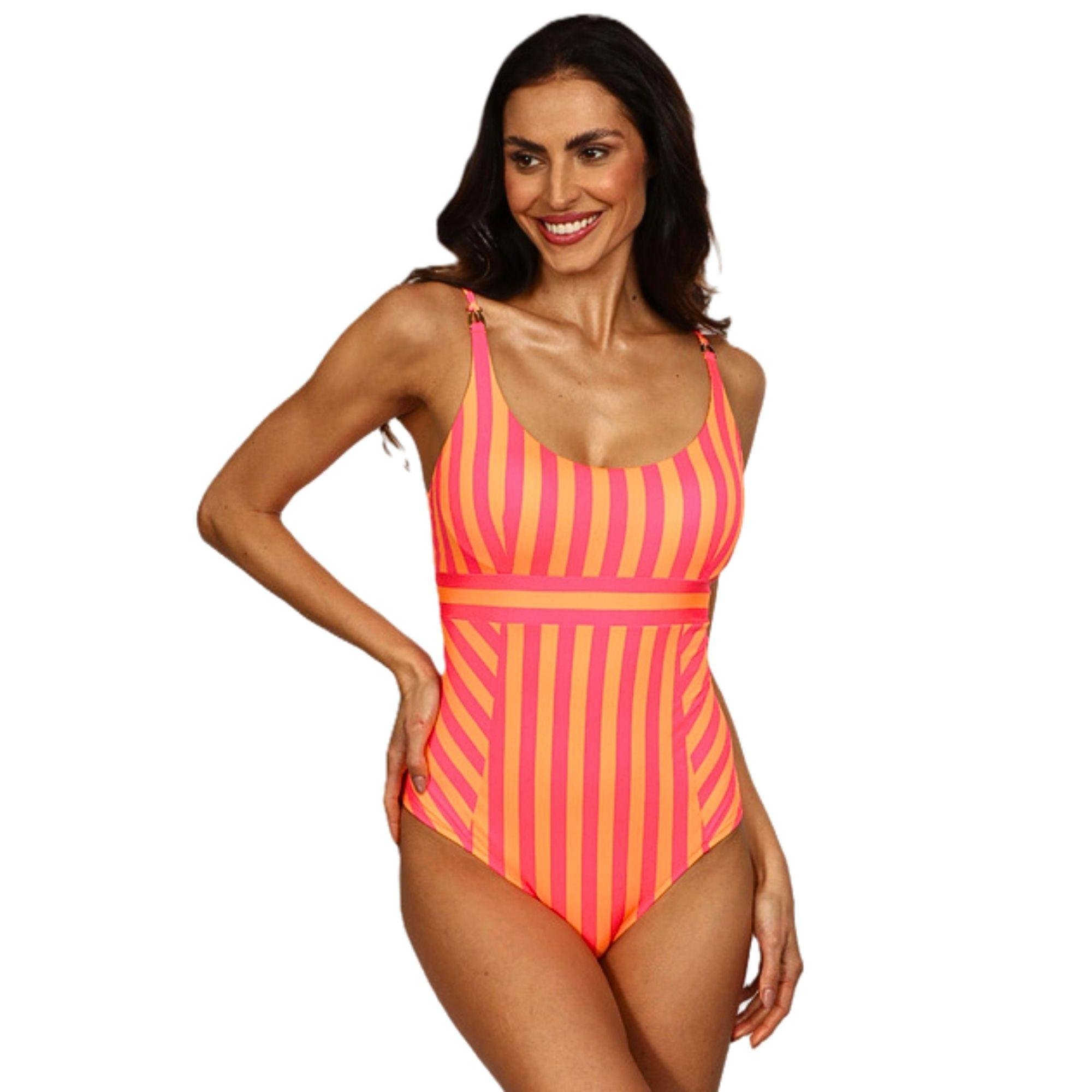 Купальник Toccata сплошной в полоску Оранжевый (Angela PSw/2)