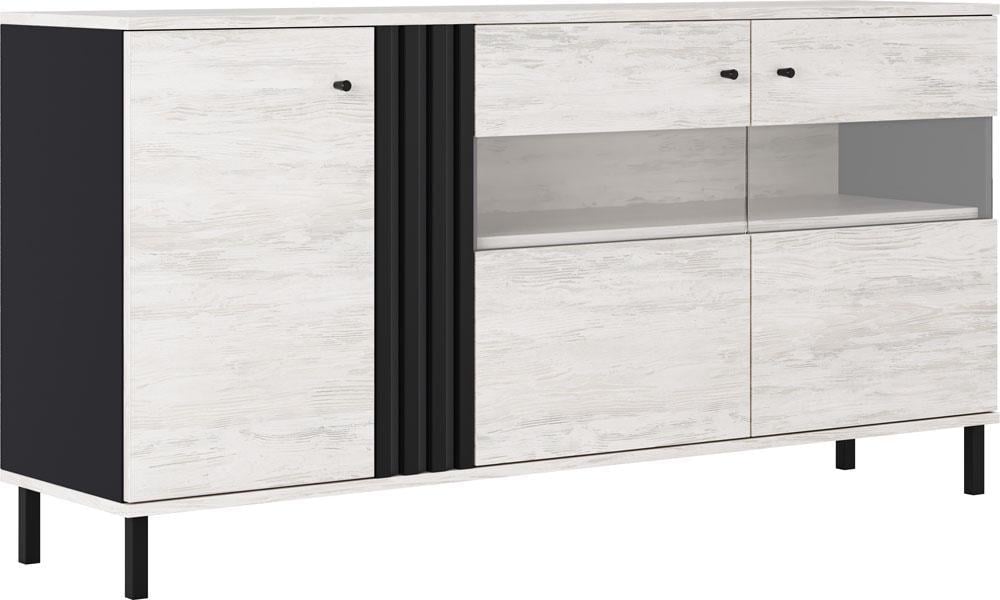 Комод Тео 3-дверный со стеклом Артвуд светлый (000-000-262) - фото 1 Комод Тео 3-дверный со стеклом Артвуд светлый (000-000-262) - фото 1