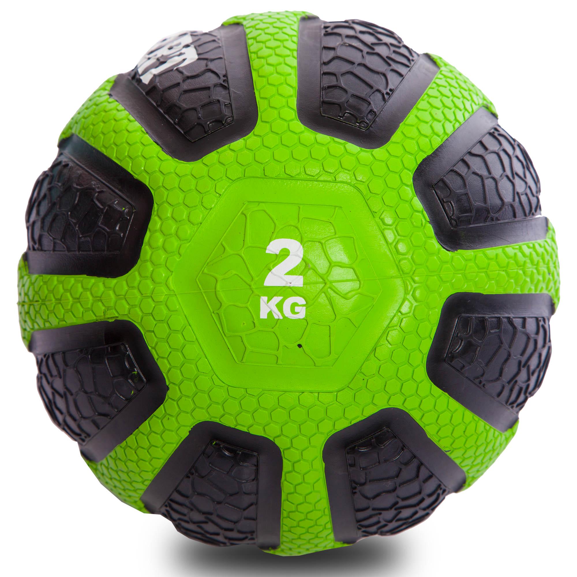 Мяч медицинский медбол Zelart Medicine Ball FI-0898-2 2кг Черный / Зеленый (DR003451) - фото 1