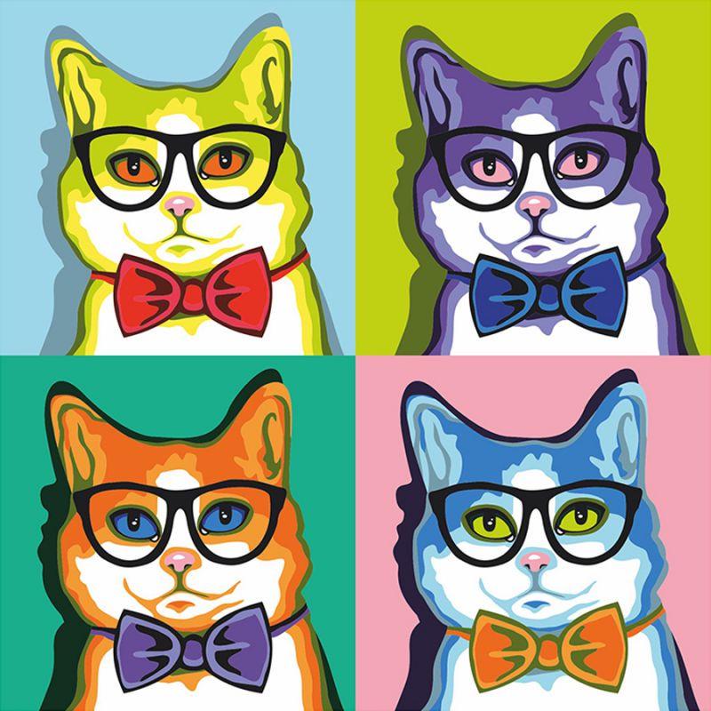 Картина по номерам Rosa Кот в квадрате 35х35 см (N0001333)