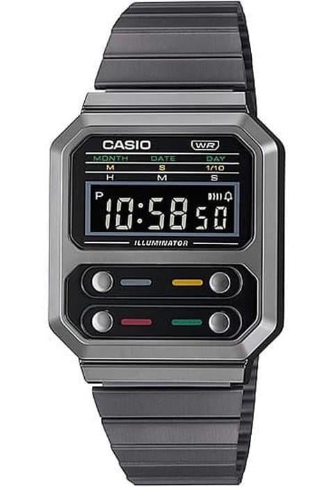 Наручний годинник чоловічий Casio VINTAGE EDGY A100WEGG-1A з підсвіткою (2826003525)