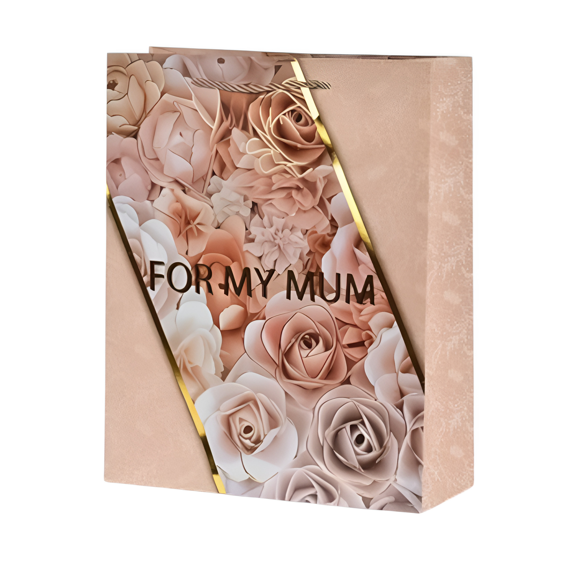 Подарочный пакет Stenson For my Mum с ручками 30х41,5х12 см Бежевый (R33183-L)