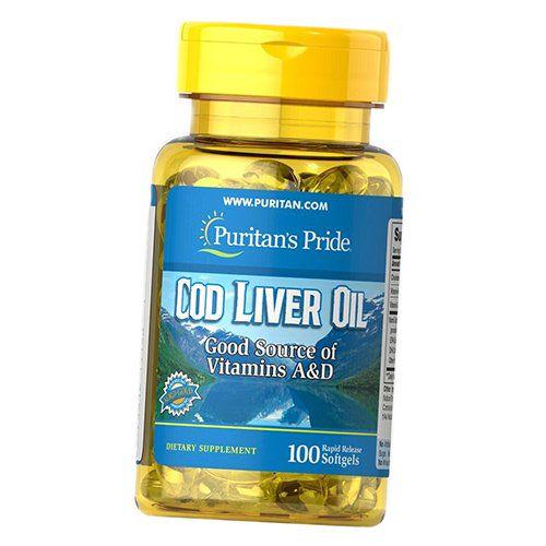 Масло печени трески Puritan's Pride Cod Liver Oil 415 100 гел. капс. (67367023)