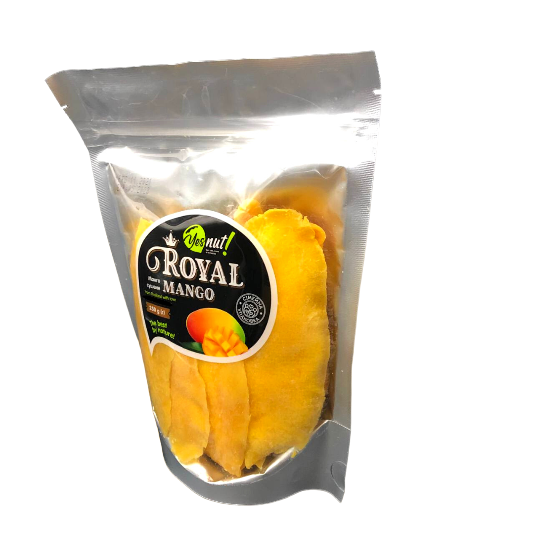 Сушеный манго натуральный Natural Mango YESNUT! ROYAL 100% без сахара 250 г (YESNUT! mango-250) - фото 1